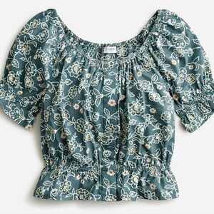 J. CREW paisley floral peplum crop top, size medium
